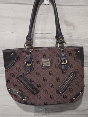 Dooney & Bourke DB Monogram Brown Black Tote Bag